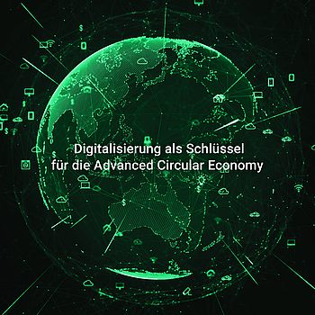 Grün gepunktete Weltkugel als Symbol für die Digitalisierung